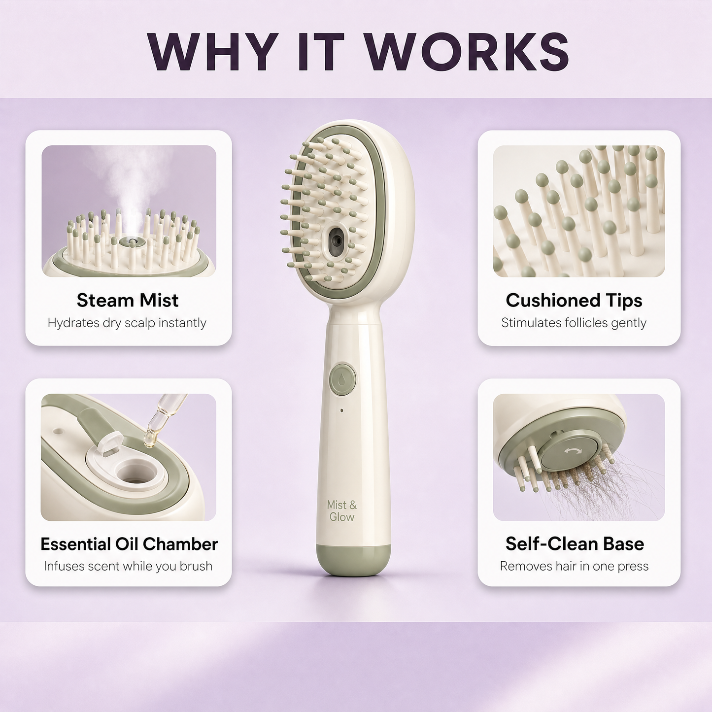 FloraFlow Hair Brush